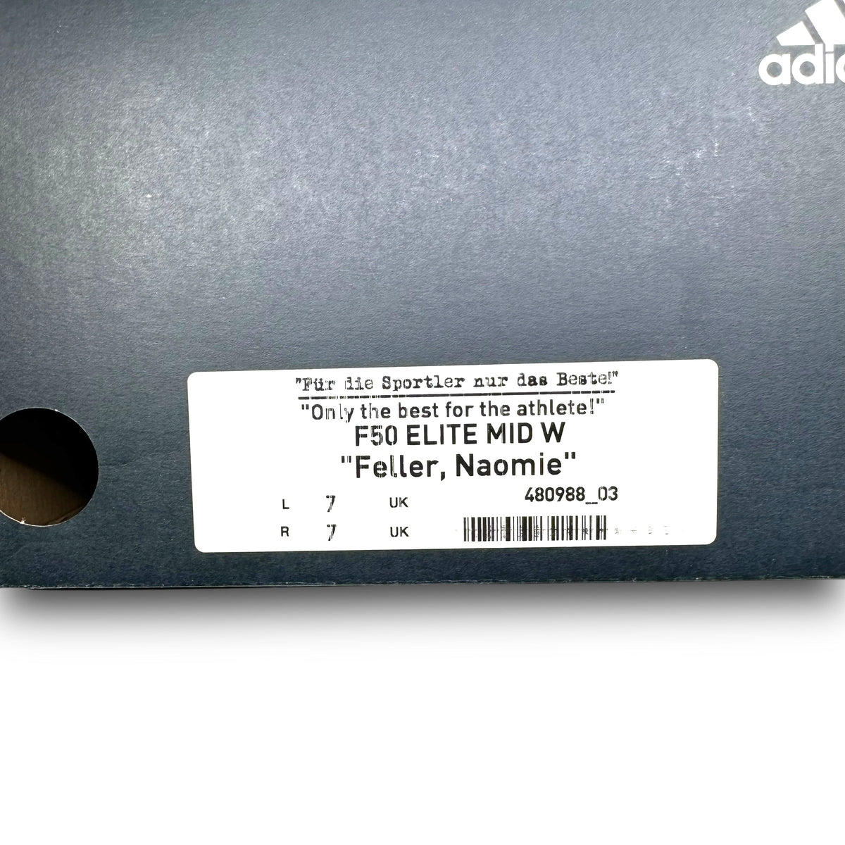 Adidas F50 Elite Mid FG Women "Prototype V1" - Athlete Services -  Noamie FELLER